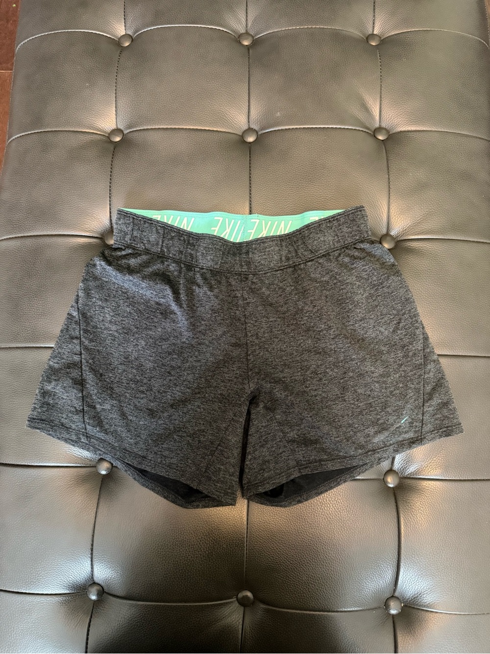 Nike Women’s Charcoal Athletic Shorts with Mint Waistband